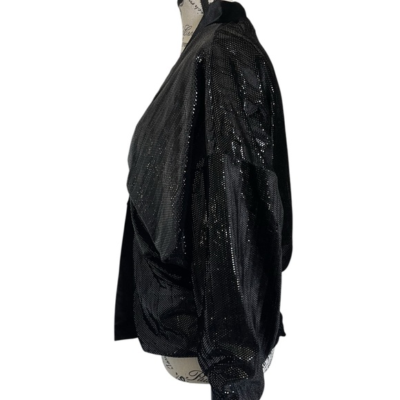 NWT Zara Black Kumono Velvet Tie Front Blazer Jacket XS /Girls 13-14Y Party - Picture 2 of 10